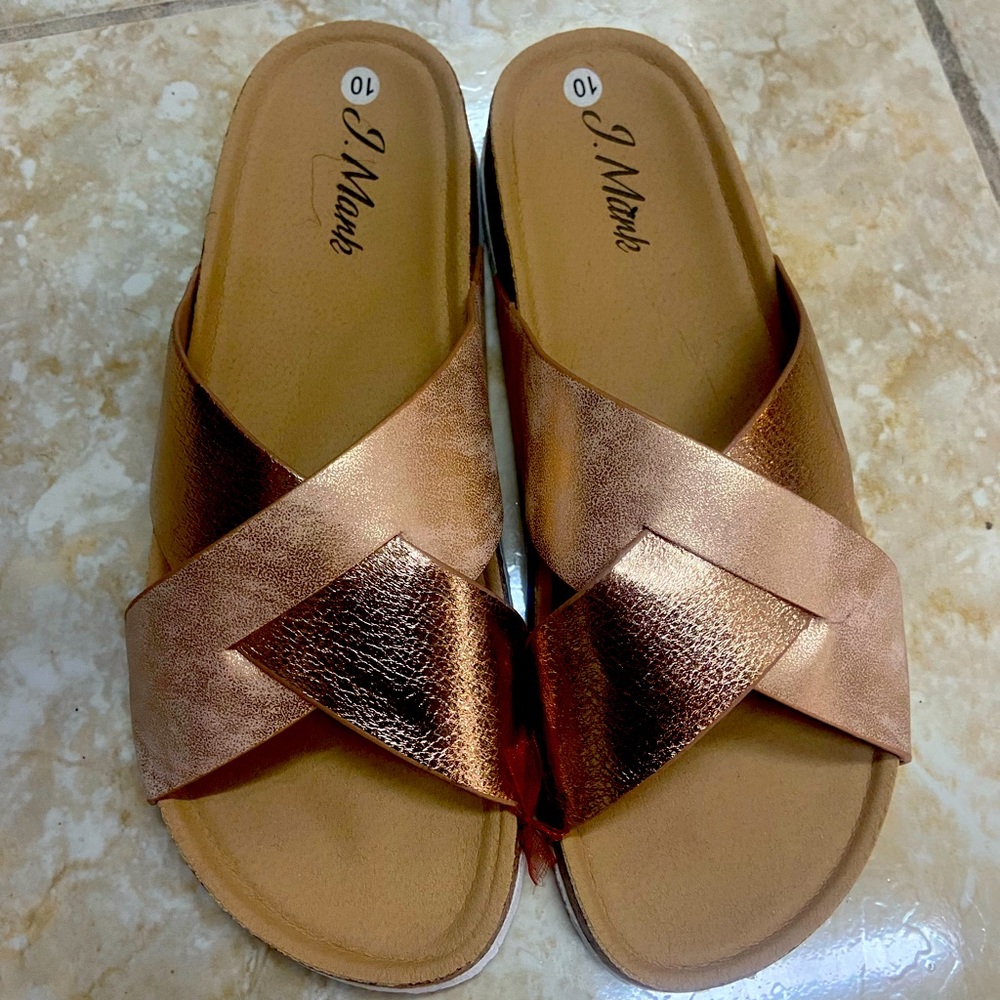 Bronze slides/sandals